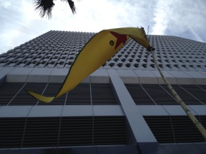 A YPG flag flies outside the Turkish consulate in LA.