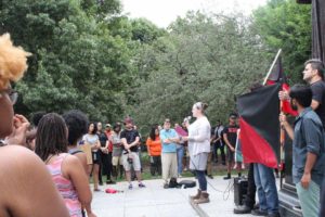 BRRN - Central Illinois members talking about the September 9 National Prison Strike at a rally organized by Black Students for Revolution